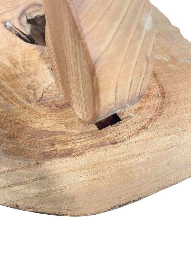 HR601【希少デザイン】一枚板　無垢材　ほぼ生木　コーヒーテーブル 花台