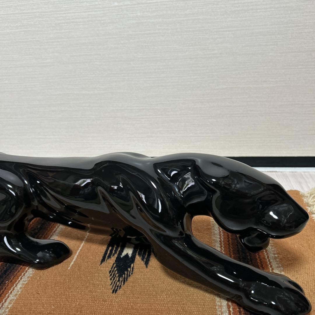 50sブラックパンサー中　ビンテージ置物　ミッドセンチュリー　アンティーク雑貨