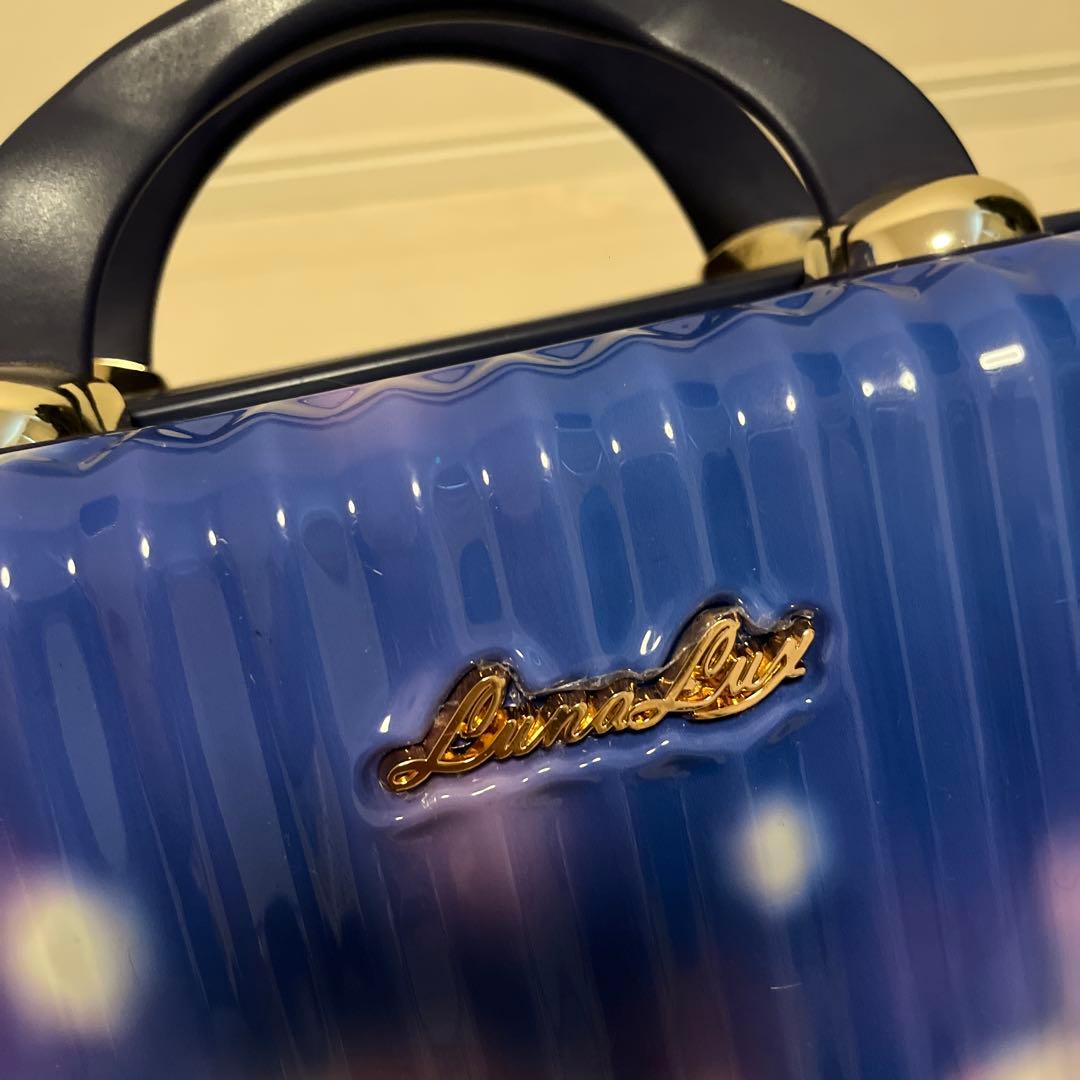 （美品）LUNALUX グラデーションブルー キャリーケース　ミニトランク付き