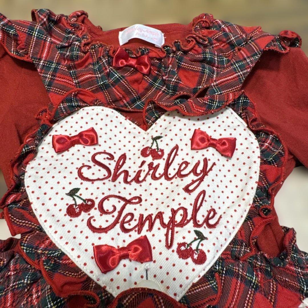 Shirley Temple ハート胸当てワンピース 90 3点セット