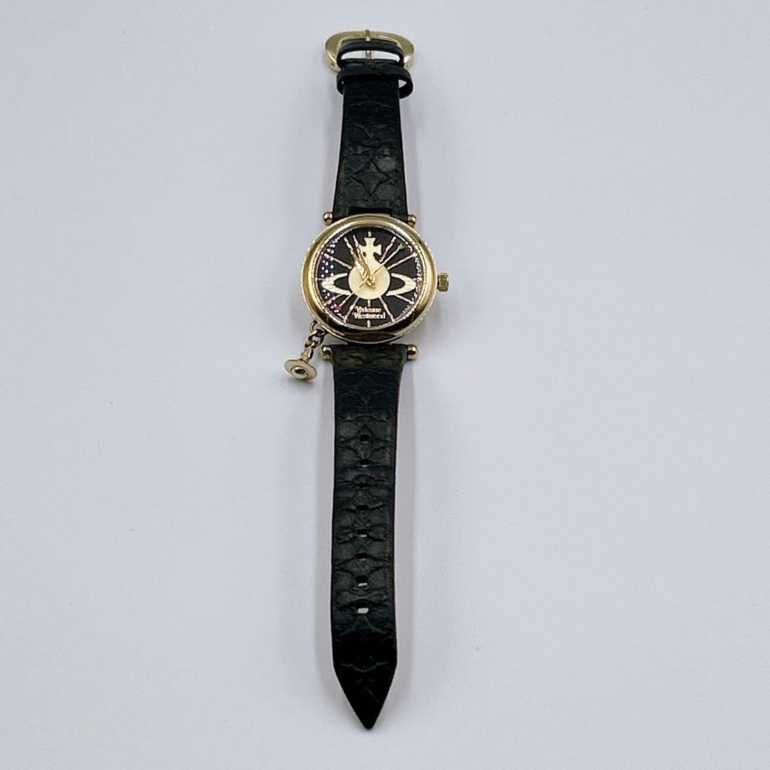 ☆状態良好☆【Vivienne Westwood】 腕時計 ORB レザー 黒金