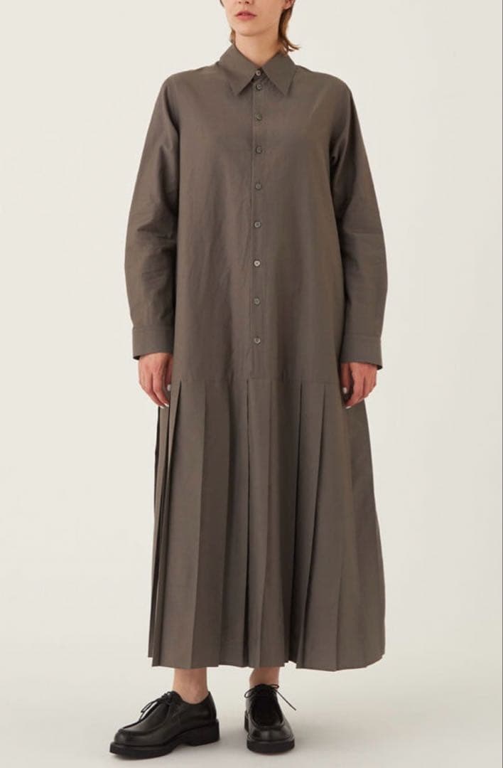 ギャルリーヴィー　コットンシルクシャツワンピース