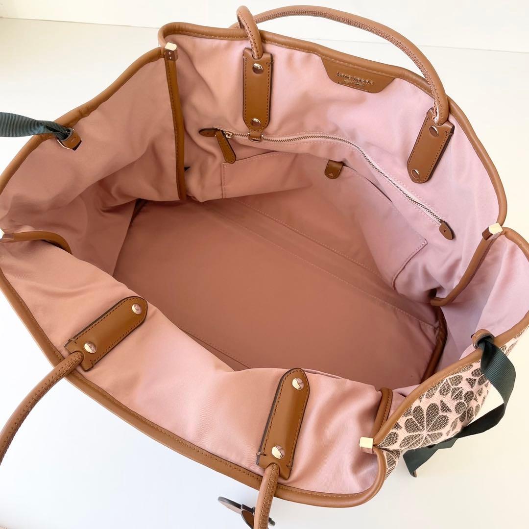 【極美品】kate spade スペード フラワー ジャカード トートバッグ