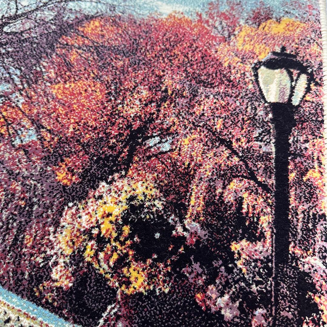 【新品未使用】絵画風絨毯　カーペット　玄関用　紅葉　玄関　廊下　絵画　イラン