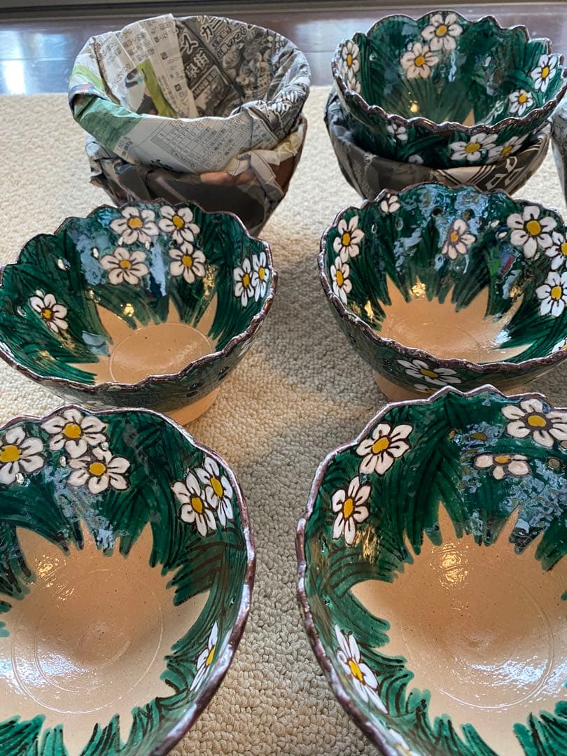 乾山写水仙向付10客　清水焼　新品未使用