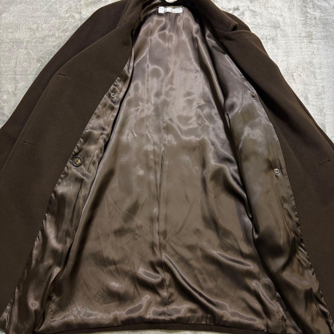 H243 Max Mara マックスマーラ　ダブルチェスターコート　ウール　茶