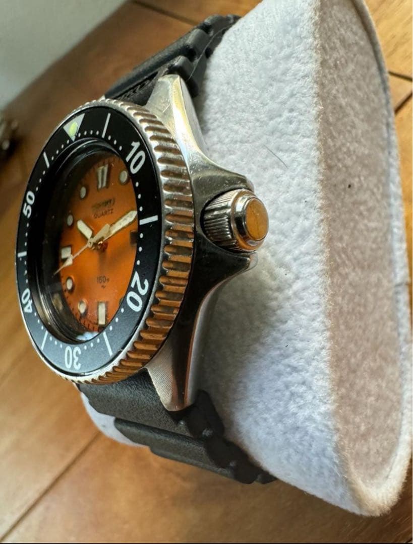 セイコー SEIKO オレンジダイバーズウォッチ レトロ シルバー文字