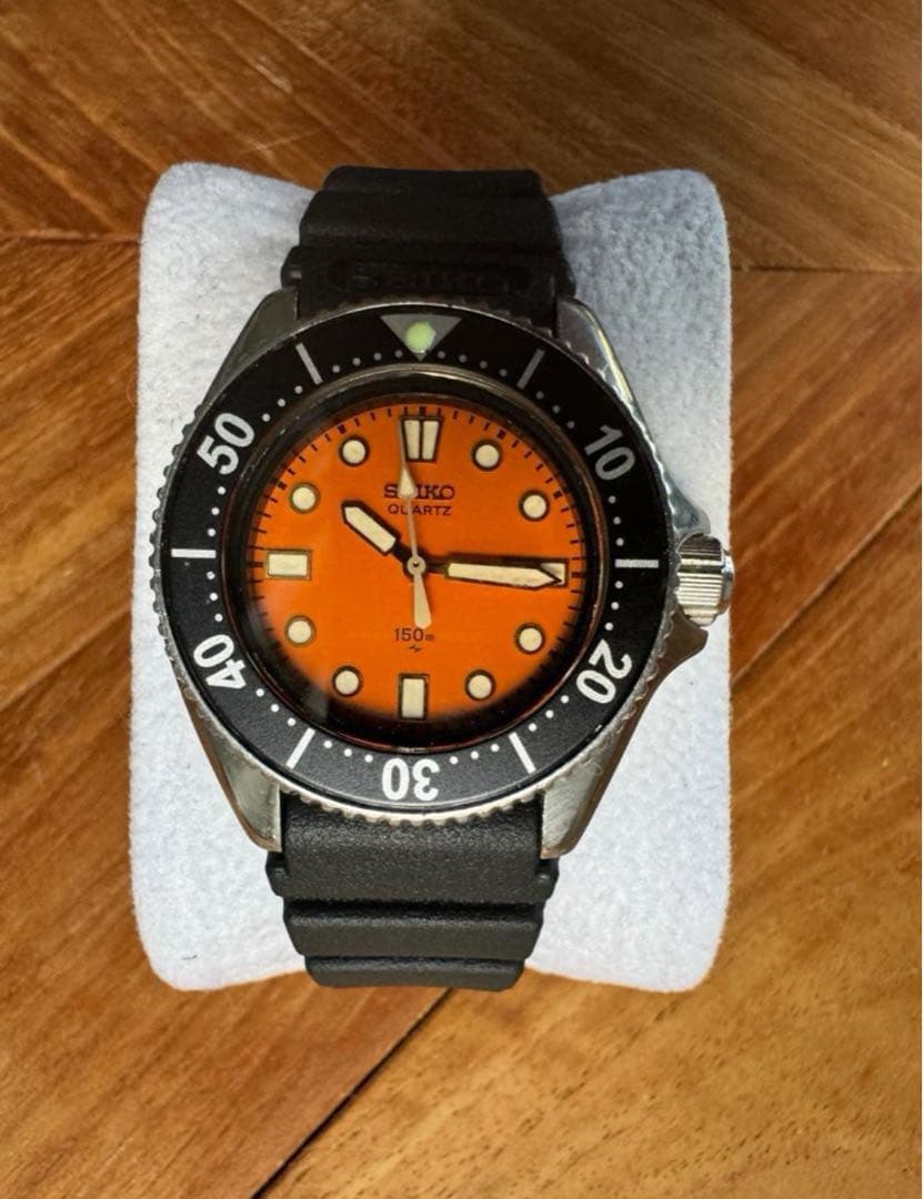セイコー SEIKO オレンジダイバーズウォッチ レトロ シルバー文字