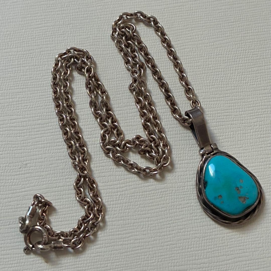 s*！様 シルバーネックレス　ターコイズ　シルバー925 インディアンジュエリー