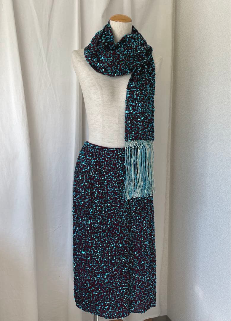 DOLCE & GABBANA スパンコール スカート ストール セット 42