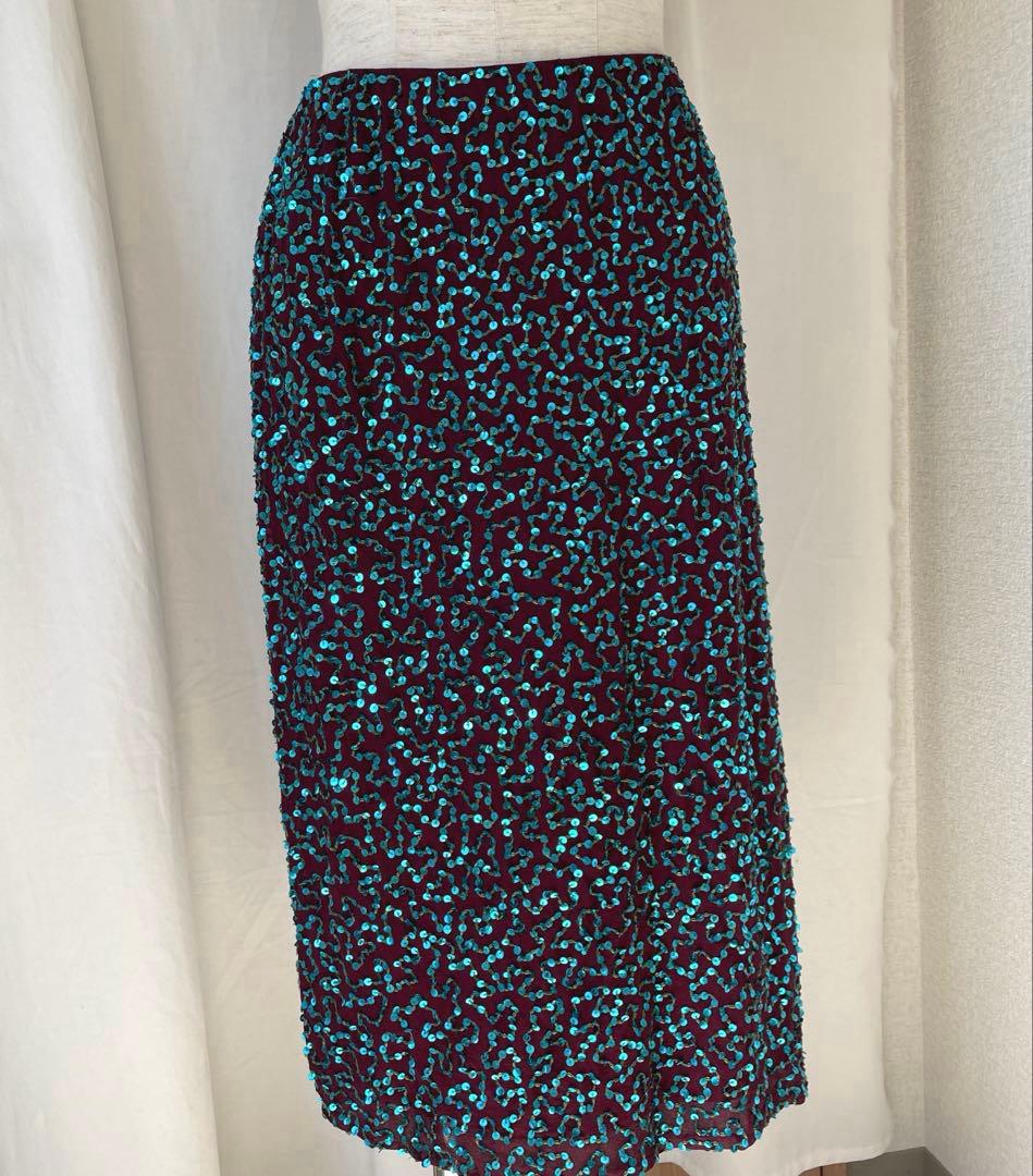 DOLCE & GABBANA スパンコール スカート ストール セット 42