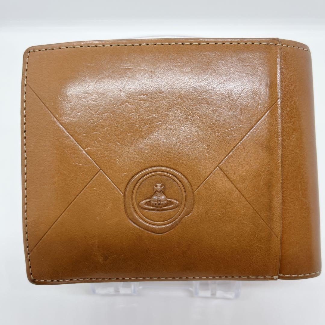 【美品】Vivienne Westwood 二つ折り財布 ブラウン エンベロープ