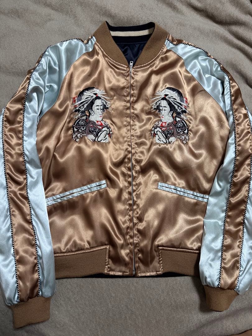 美品 日本製 ２面用 hoshihime 芸者 限定 スカジャン vintage