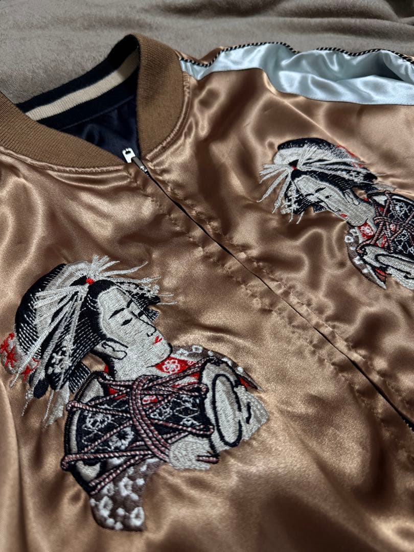 美品 日本製 ２面用 hoshihime 芸者 限定 スカジャン vintage