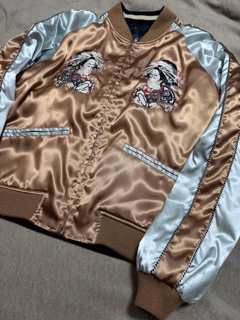 美品 日本製 ２面用 hoshihime 芸者 限定 スカジャン vintage
