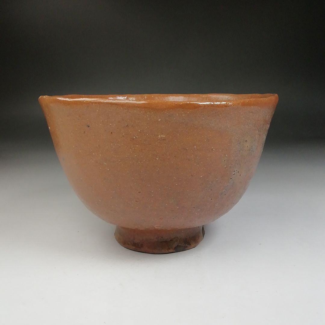 Ｗ５９　茶碗　『加賀楽　赤茶碗』『夢香山々荘　岩田正比古 作』　共箱　茶道具