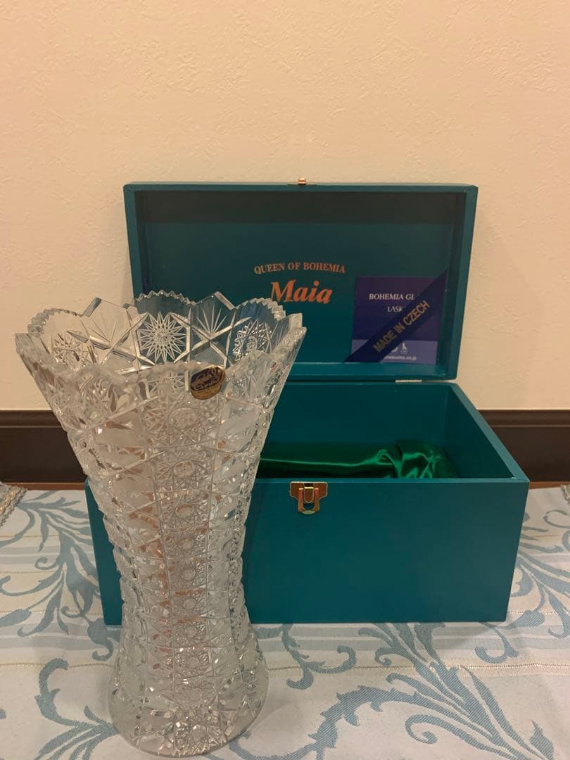 新品箱入⭐︎ボヘミアガラス マイアBohemia Maia 花瓶30.5cm