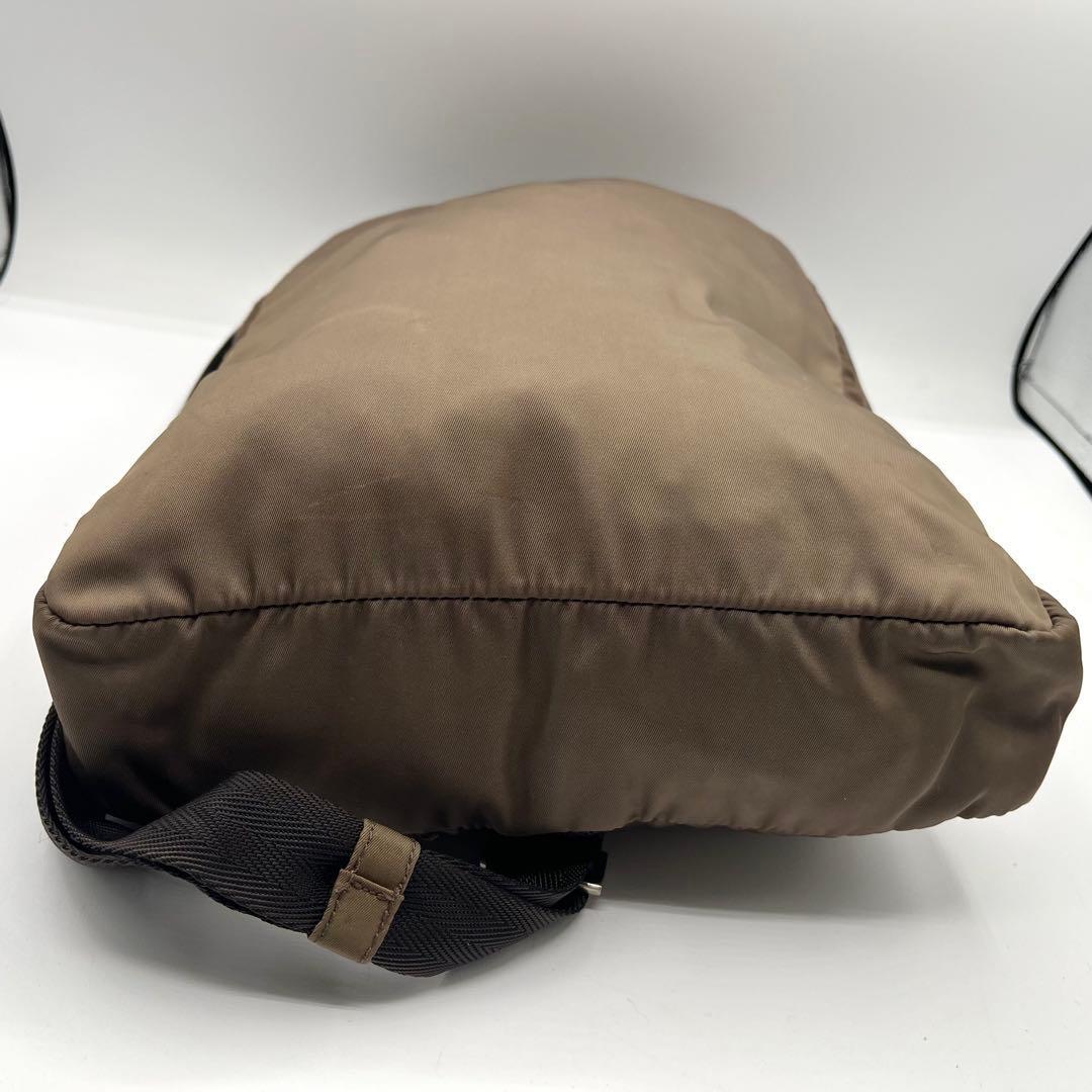 PRADA 2way ショルダーバッグ 三角ロゴプレート ブラウン ハンド