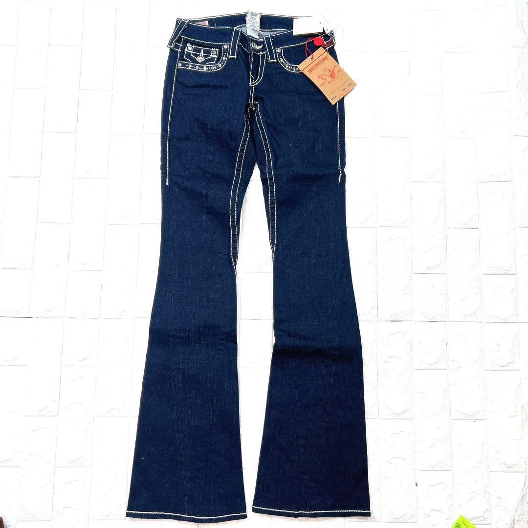 新品 TRUE RELIGION ブーツカット スワロフスキー フレアデニム
