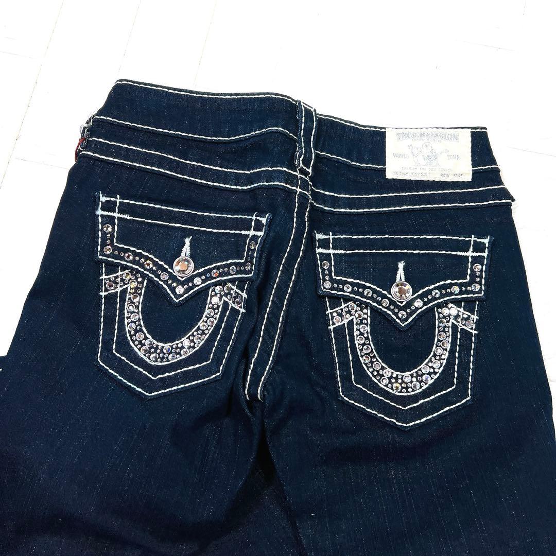 新品 TRUE RELIGION ブーツカット スワロフスキー フレアデニム