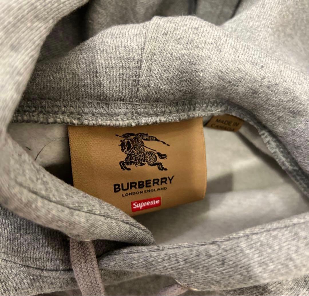 【緊急セール】supreme BURBERRYパーカー M グレー シュプリーム