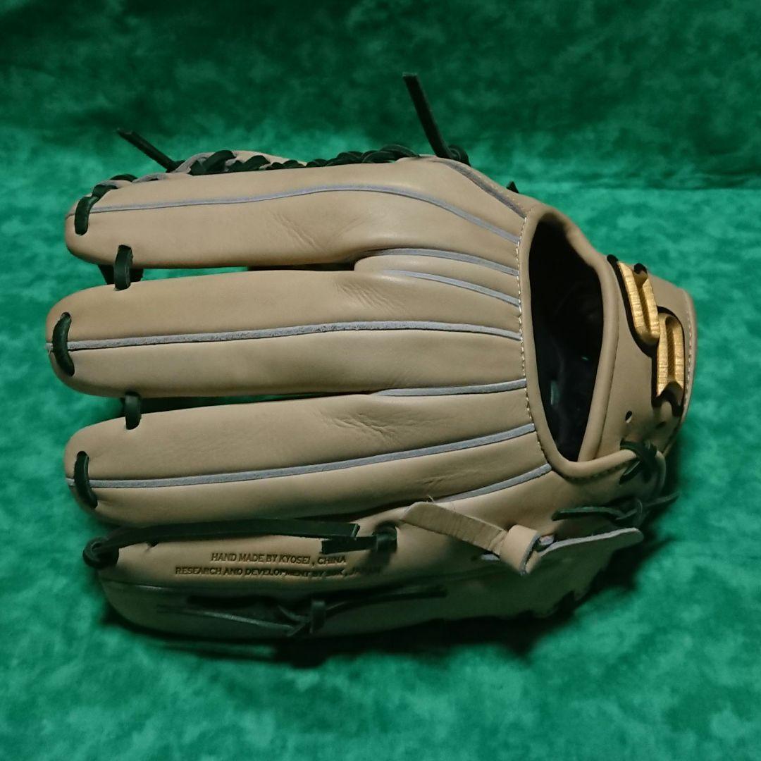 【美品】SSK 軟式オールラウンド用 プロエッジ キャメル×グリーン【754型】
