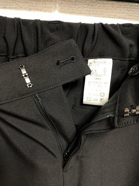 新品☆15号L黒系無地♪ストレッチ素材♪ストレートパンツスーツ☆a259