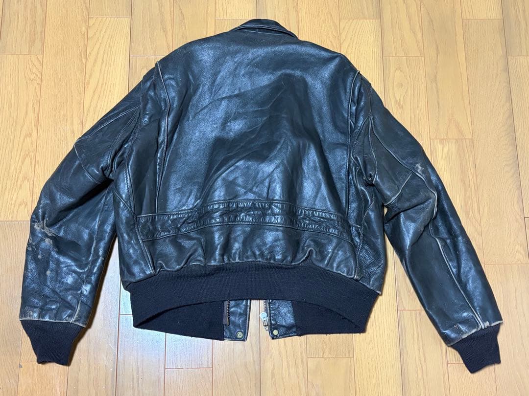 希少サイズ ショット USA製 レザー フライトジャケット 48 A-2 古着
