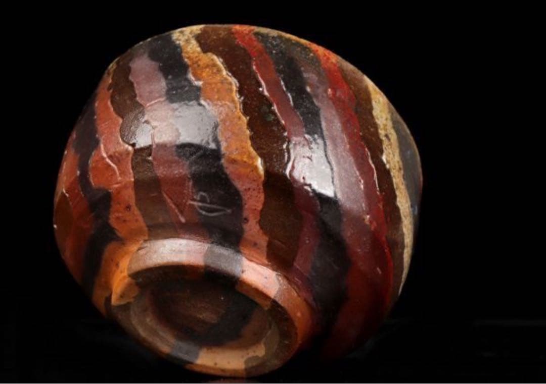 山本出『備前練込茶碗』 備前　茶碗 父 人間国宝 山本陶秀 保証品 茶道具