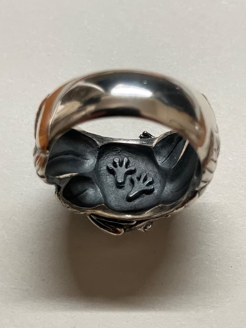 【絶版】 刻印 かすう工房 蛙玉 かえるだま リング