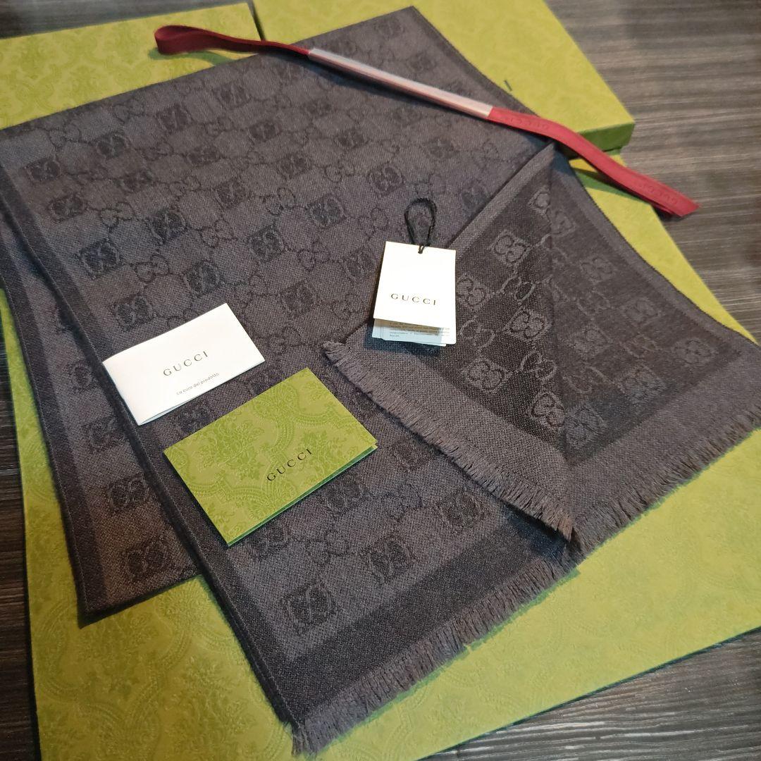 ❤新品箱袋付き❤GUCCI マフラー ストール ショール スカーフ❤ブラック❤