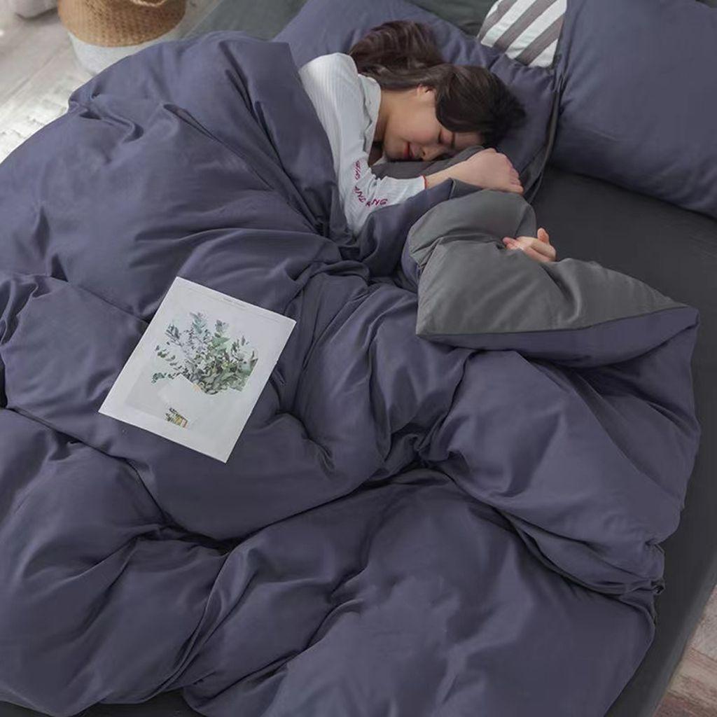 シングル 掛け布団カバー 布団カバー AB両面色 肌触り良い パープル+グレー