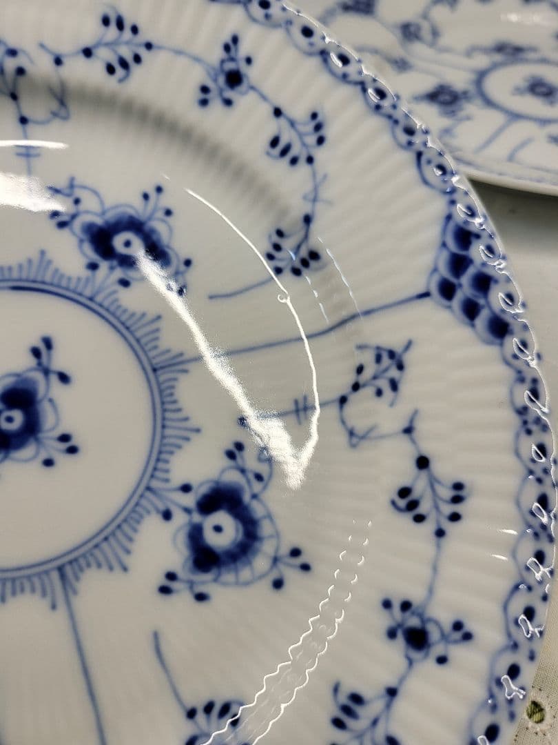 3枚✨ロイヤルコペンハーゲン ブルーフルテッド ハーフレース 19 皿、プレート