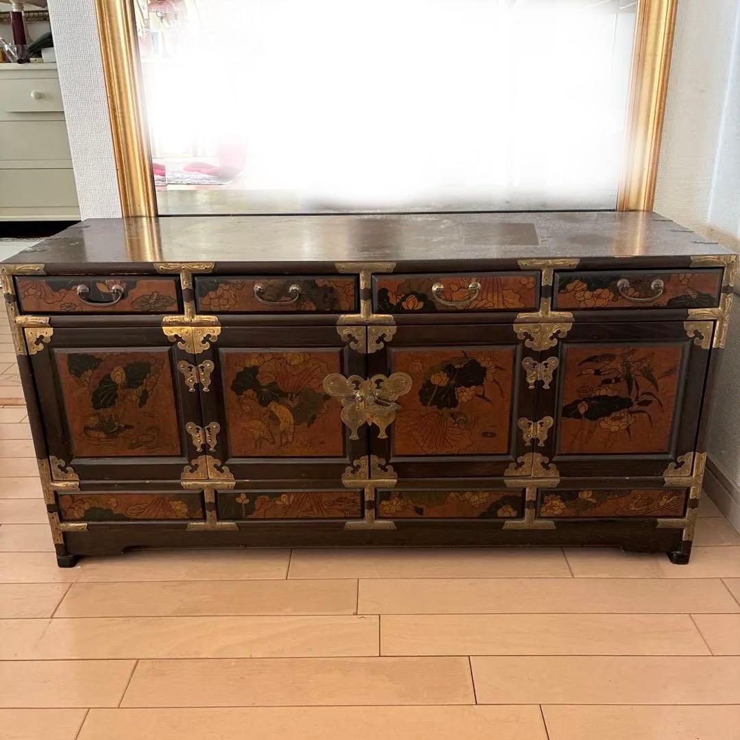 アジアンスタイル 木製収納家具 引き出し付き