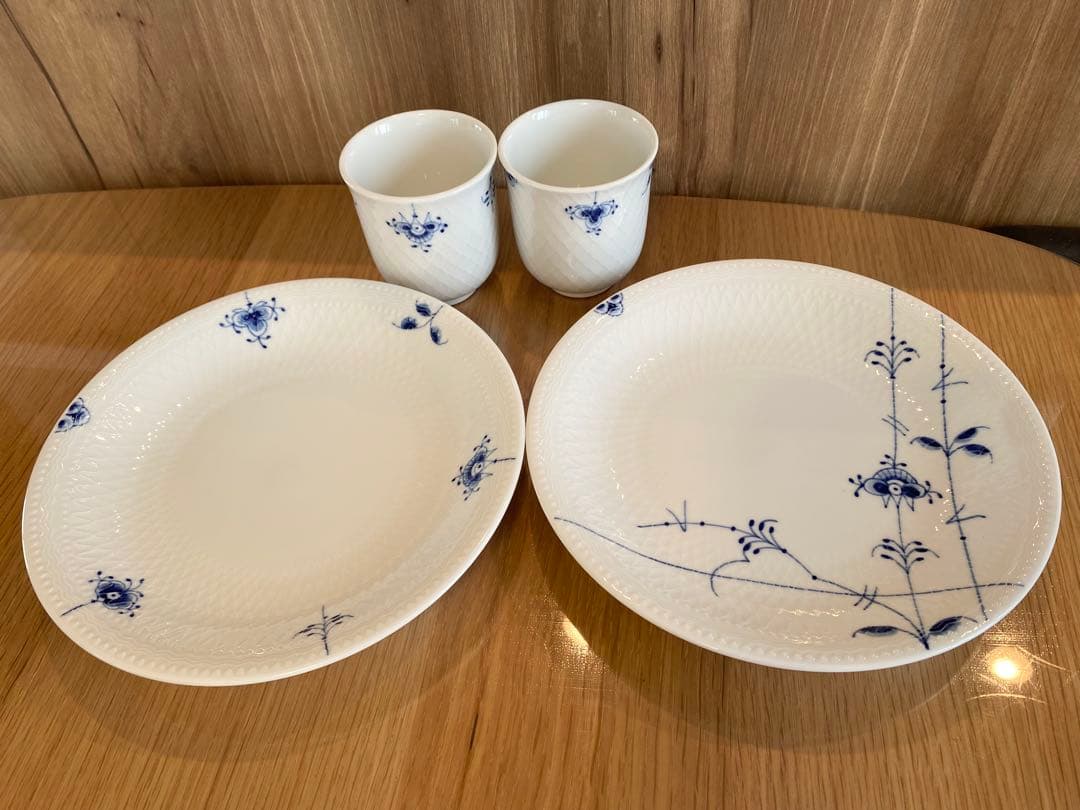 ブルーパルメッテプレート&カップのセット