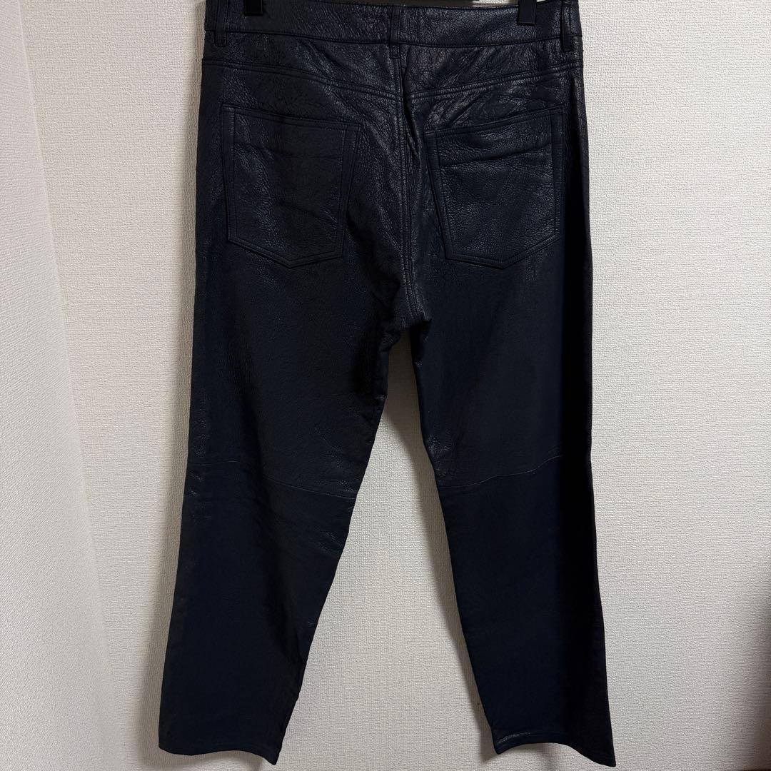 【定価11.5万円・W36】DIESEL メンズ レザーパンツ 羊革 クラック