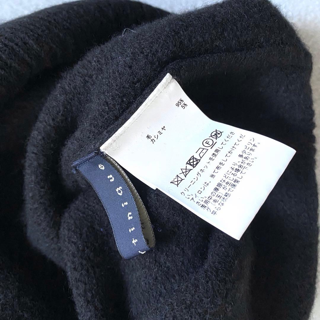 【美品✨】martinique カシミヤ混　バックボタン　ニット　ハイネック　黒