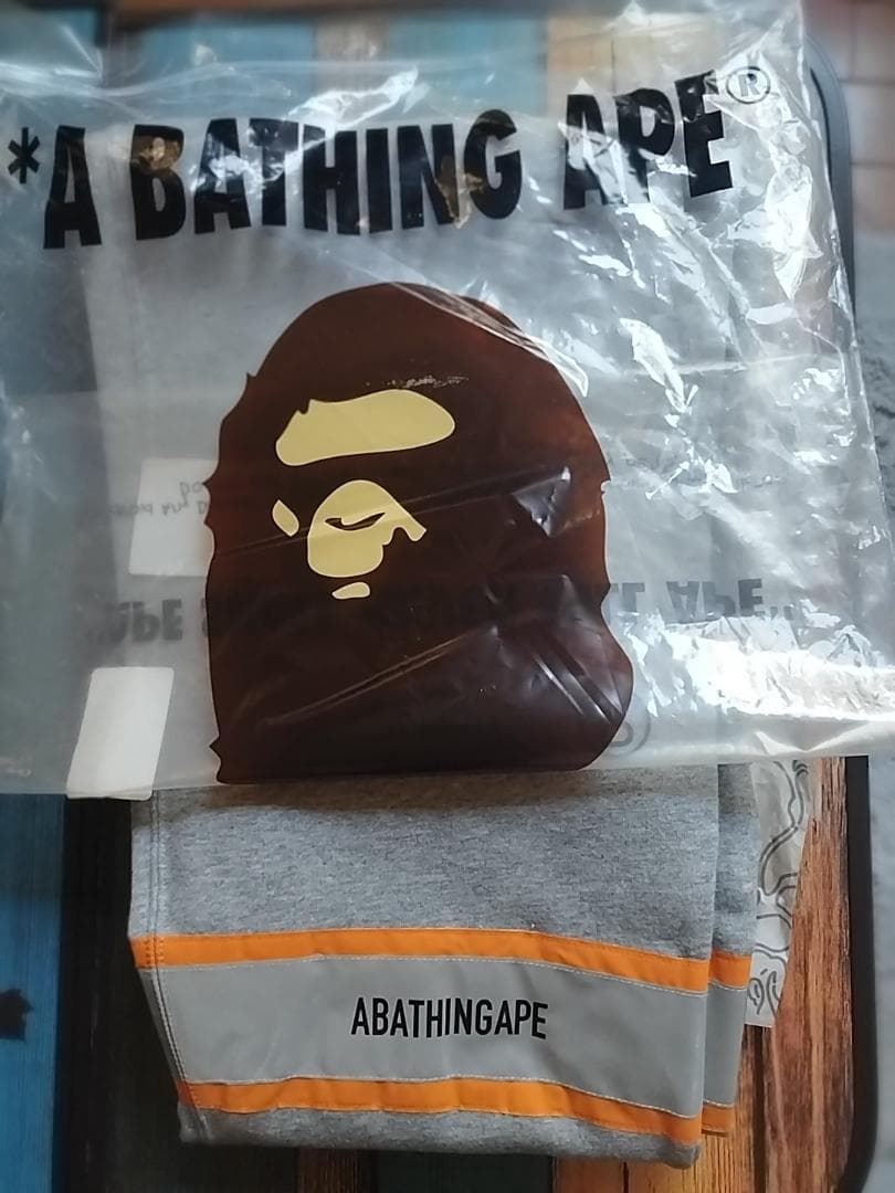 A BATHING APE グレースェットパンツ オレンジストライプ