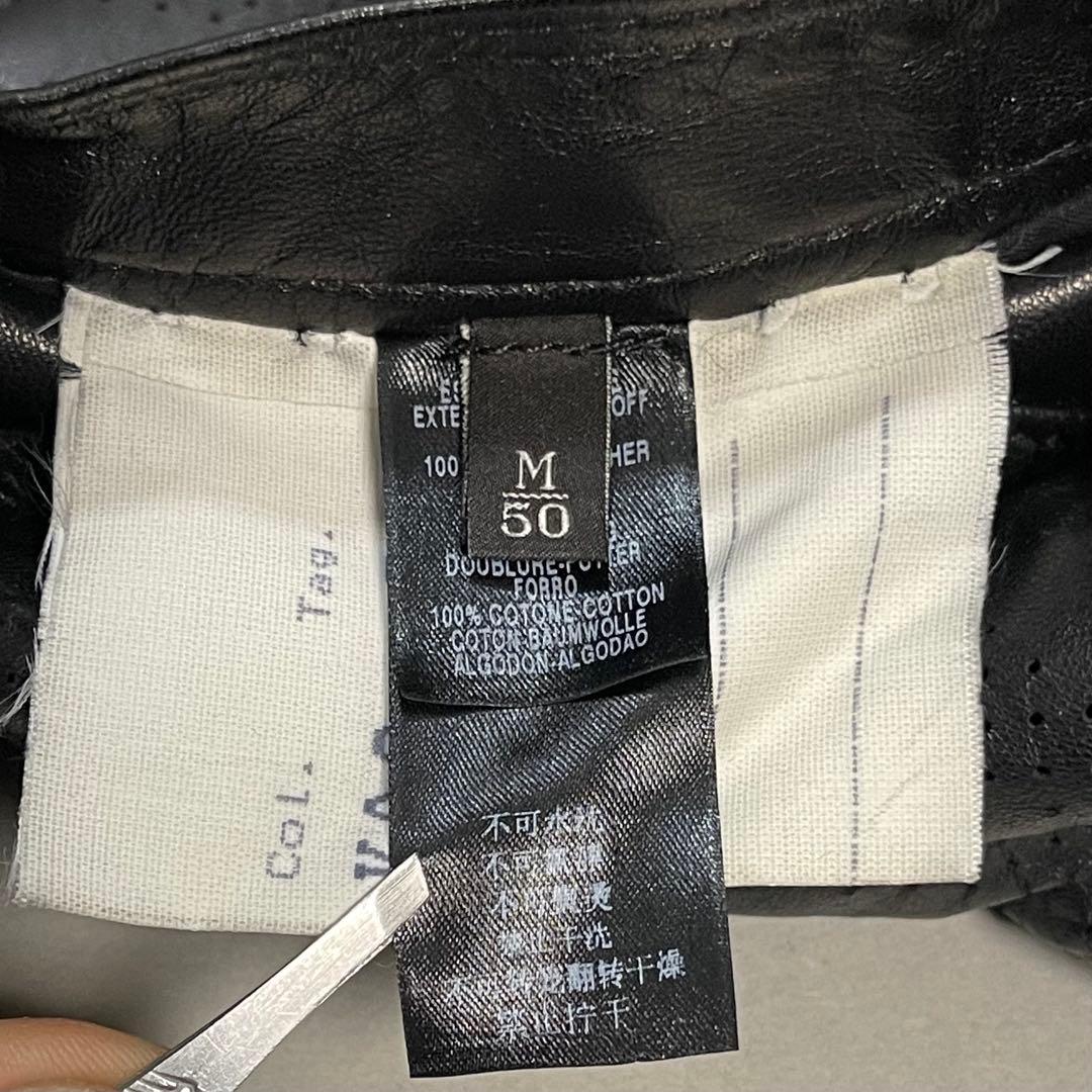 Zegna パンチングレザー シングル ライダース ジャケット シープスキン