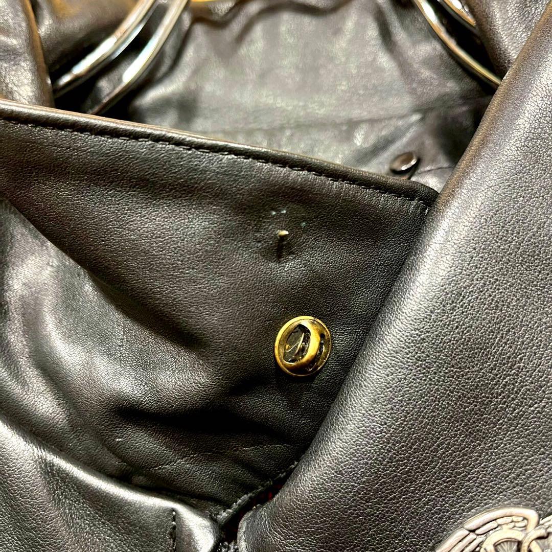 やは ハーレーダビッドソン デカロゴ 牛革 ゆるだぼ レザージャケット