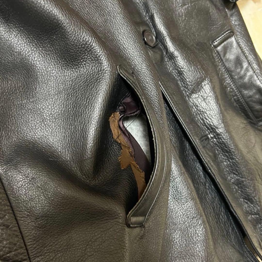 90’s vintage カーコート　(L) 本革　牛革　雰囲気抜群　常田