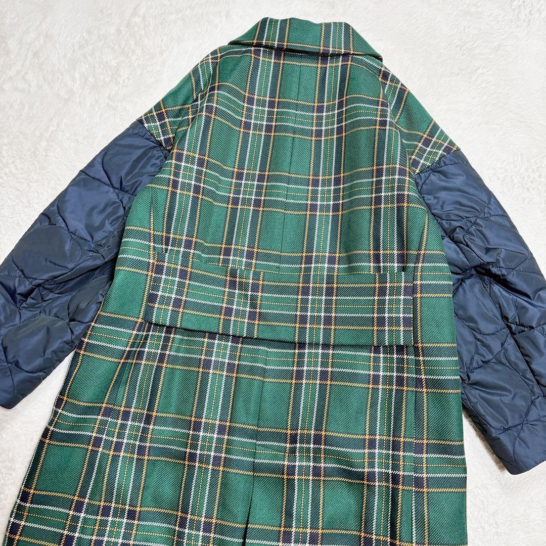 ENFOLD エンフォルド チェックキルトピーコート 異素材 ロング 吉田羊着用