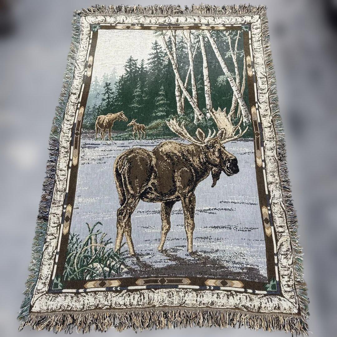 ヘラジカ　マルチカバー　ソファーカバー　ヴィンテージラグ　190x122