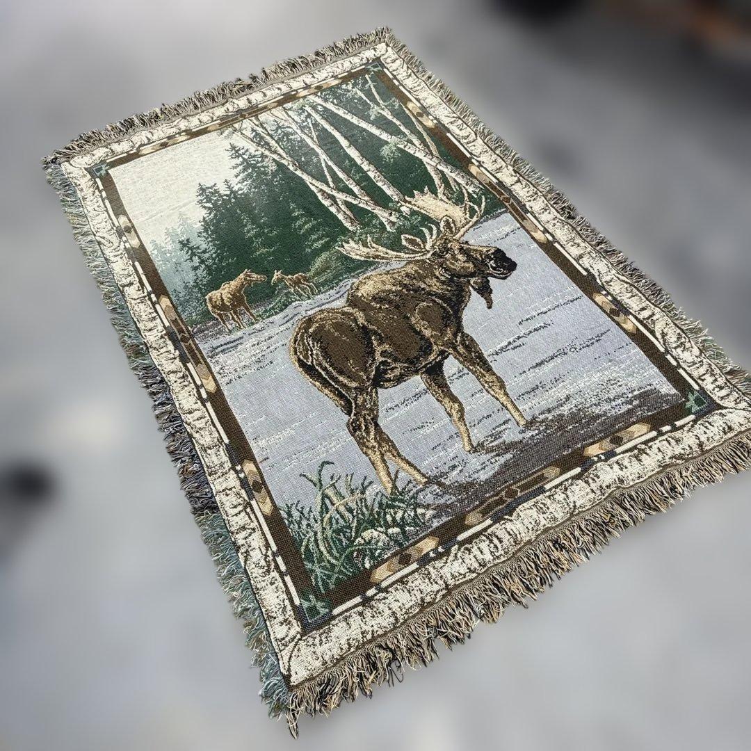 ヘラジカ　マルチカバー　ソファーカバー　ヴィンテージラグ　190x122