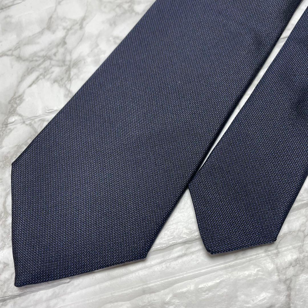 プラダ　PRADA ネクタイ　ソリッドタイ　ネイビー