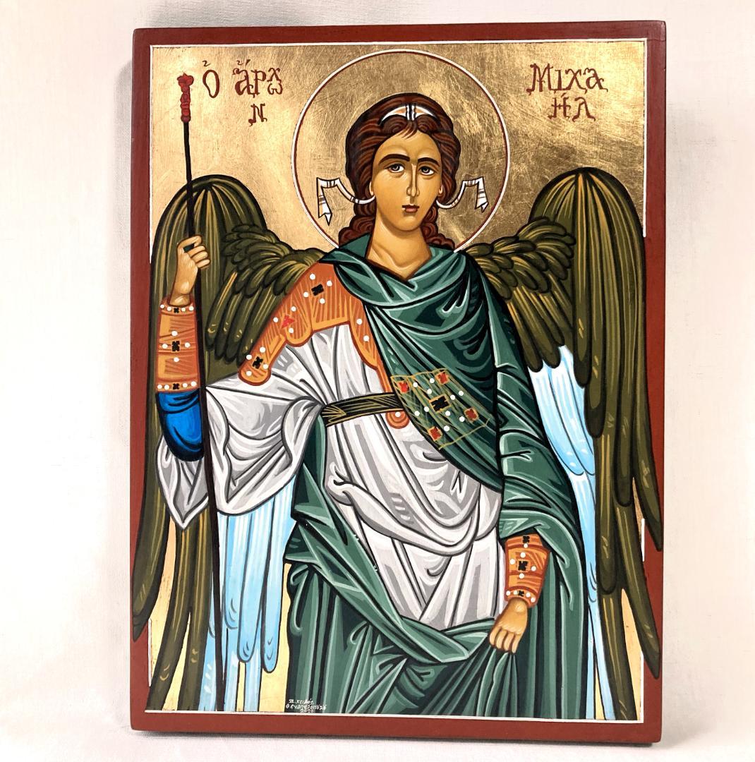 イコン　◇聖大天使ミカエル◇　ギリシャ職人の手描き　テンペラ画