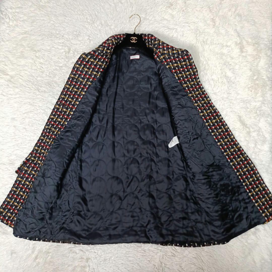 美品■MAX＆Co モヘヤ・アルパカ混 ウール ロングコート　ツイード