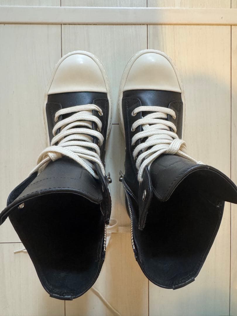 n*·様 rick owens ハイカットスニーカー ブラック 厚底7cm /3