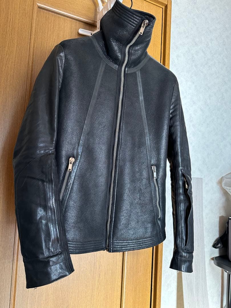 名作‼️RickOwensmoutonleather jacketdrkshdw