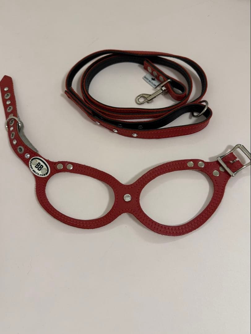 バディベルト （クリスタル付き） BBベルト レッド3.5号 リードセット